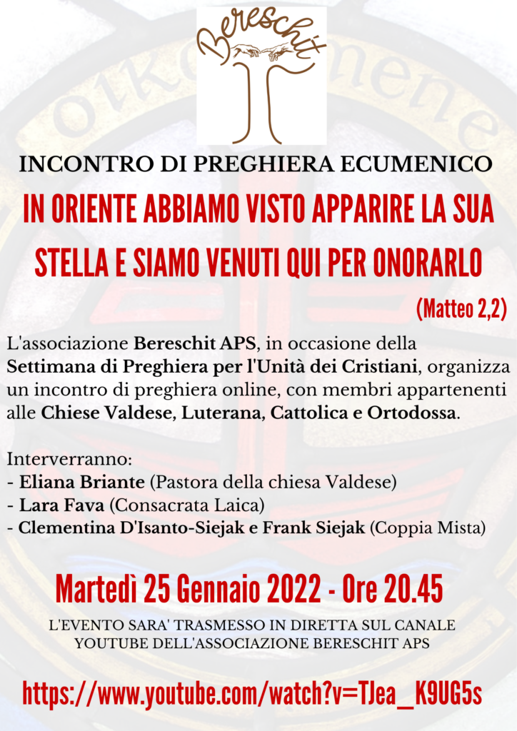 Settimana di Preghiera Per L’unità dei Cristiani 2022